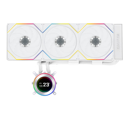 Lian Li HydroShift II LCD-C 360TL oq suvli kuler, TL kulerlar bilan