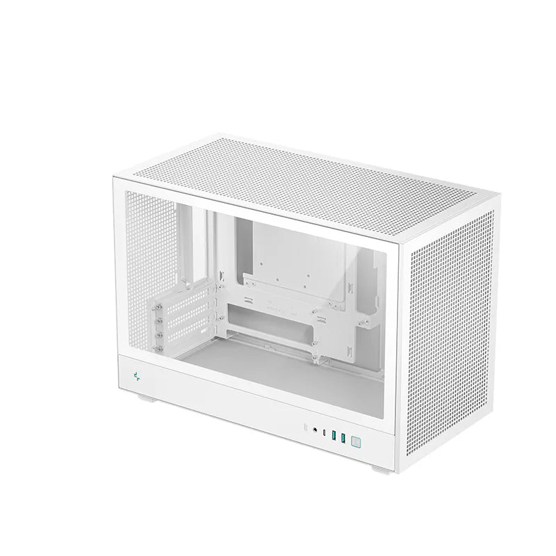 DeepCool CH260 White oq Micro-ATX korpus, shishali yon panel