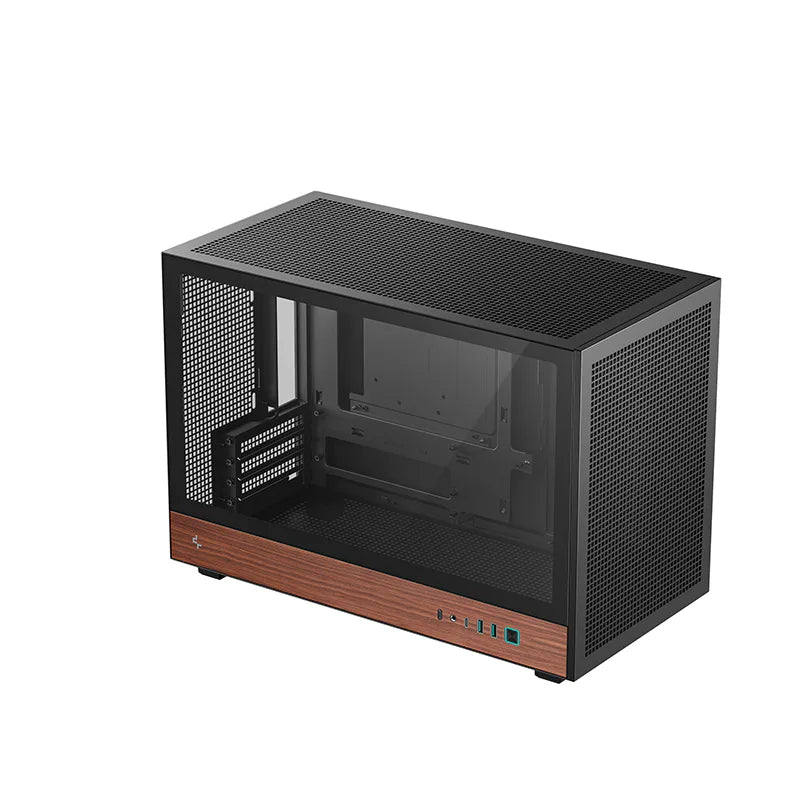 DeepCool CH260 Wood qora Micro-ATX korpus, yog'och naqshli qopqoq