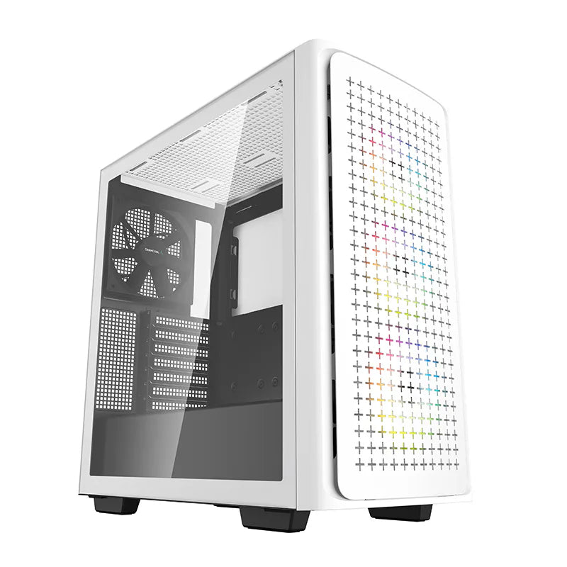 DeepCool CK560 White oq ATX korpus, 4 ta kuler va shishali yon panel