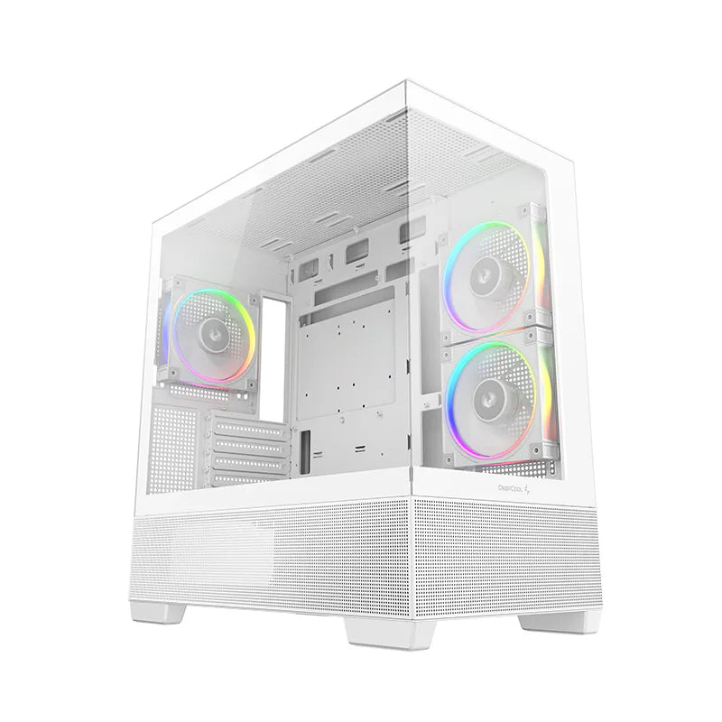 DeepCool CG380 3F White oq Micro-ATX korpus, panoramali shisha va ARGB kulerlar