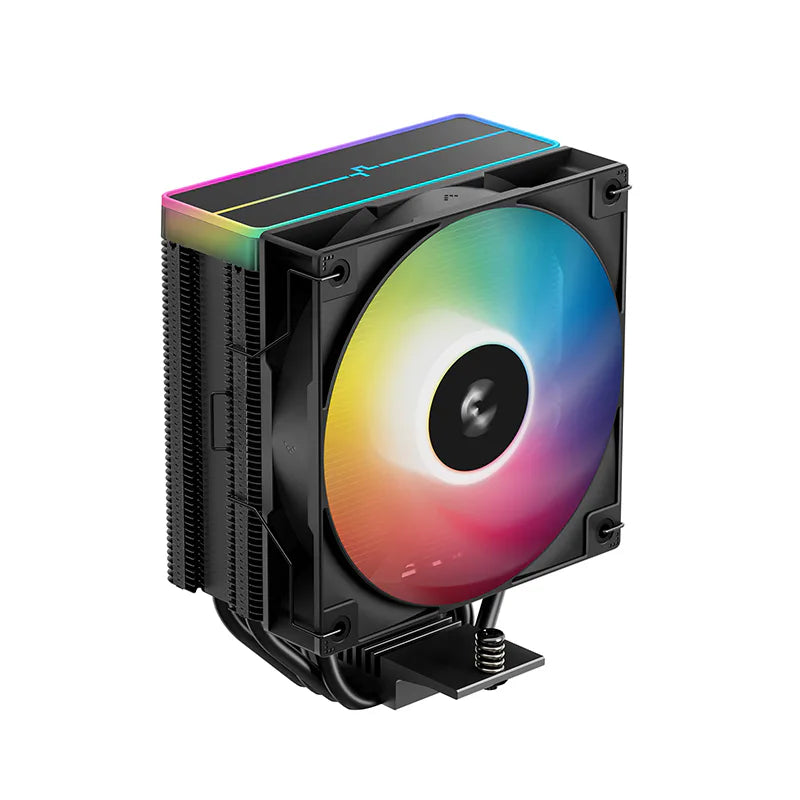 DeepCool AG400 BK ARGB V2 qora havo kuleri, qopqoqda ARGB yoritish