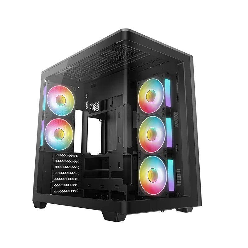 DeepCool CG590U 5F ATX korpus, 5 ta ARGB kuler va panoramali shisha