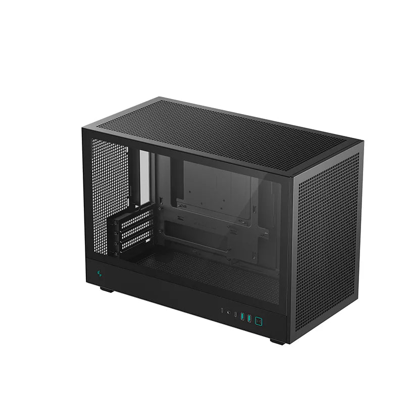DeepCool CH260 qora Micro-ATX korpus, shishali yon panel