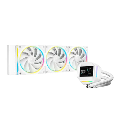 DeepCool LM360 White oq 360mm ARGB suvli kuler, mini LCD ekran