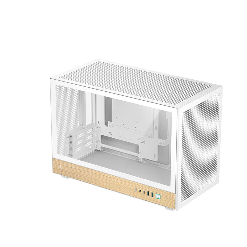 DeepCool CH260 Wood White oq Micro-ATX korpus, yog'och naqshli qopqoq