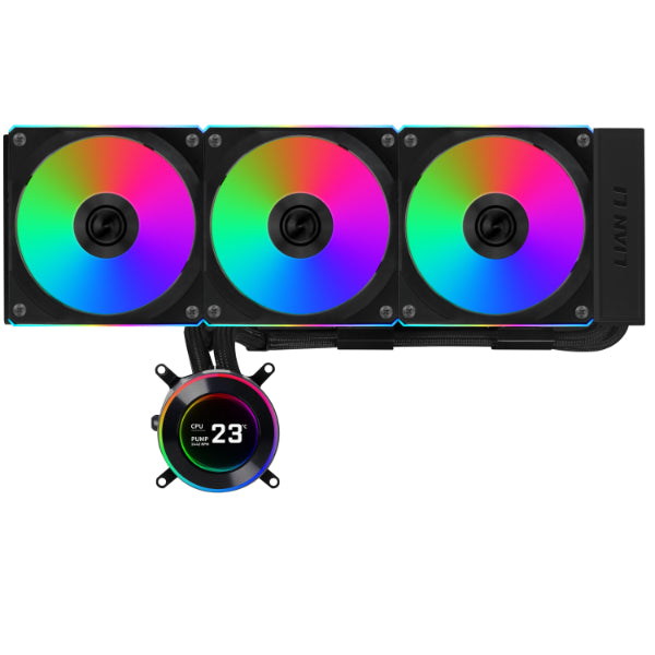 Lian Li HydroShift II LCD-C 360CL qora suvli kuler, 2.1 dyuymli LCD ekran
