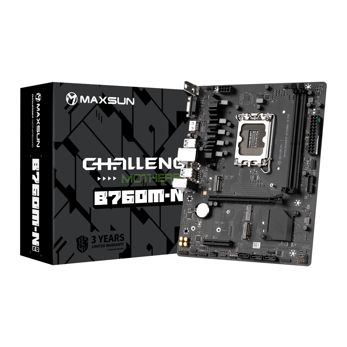 Maxsun Challenger B760M-N D5 V2 DDR5 ona plata, LGA1700, 2 ta M.2, Micro-ATX