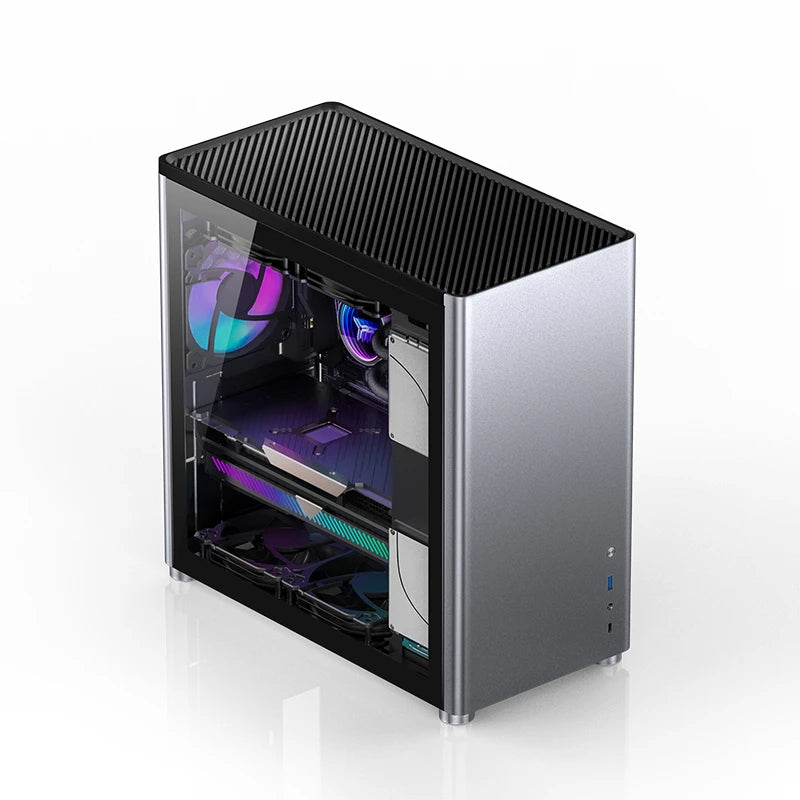 Jonsbo D40 kumush rangli alyuminiy ATX korpus