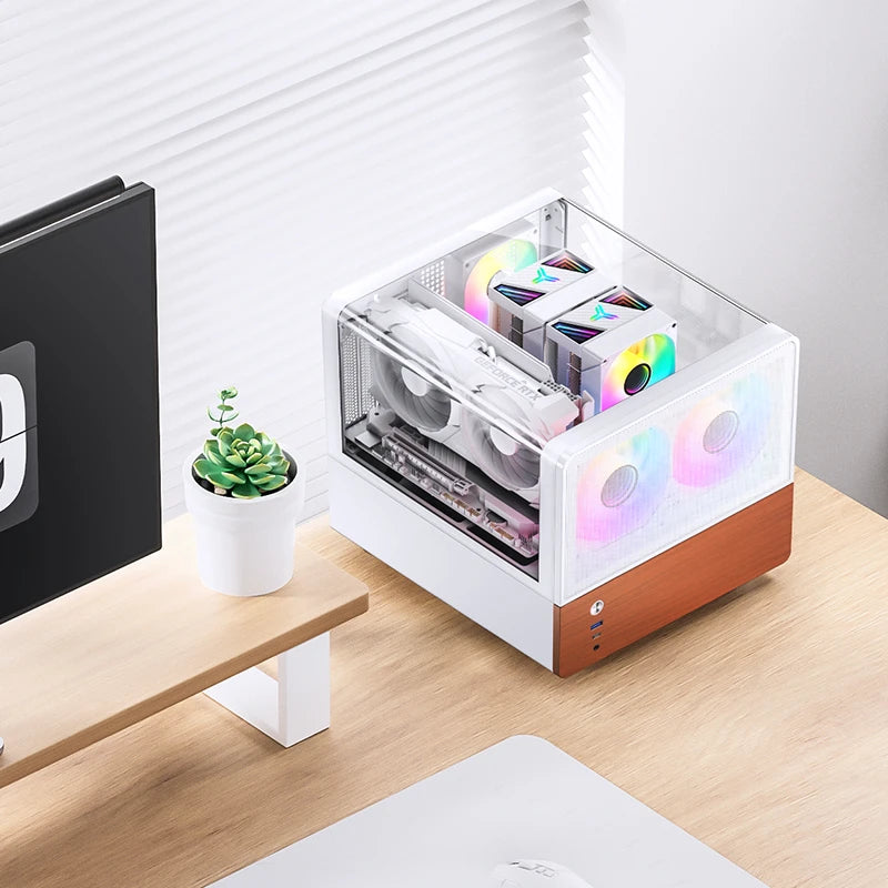 Jonsbo V12 oq Micro-ATX korpus, yog'och panelli