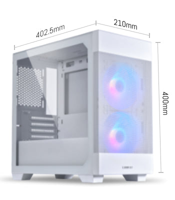 Lian Li LANCOOL 205M MESH Snow Micro-ATX korpus, 2 ta ARGB kuler