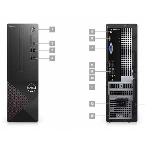 Настольный компьютер DELL Vostro 3681 SFF i3-10100/ 8GB/ 256GB SSD Монитор Dell 24" FHD 75Hz