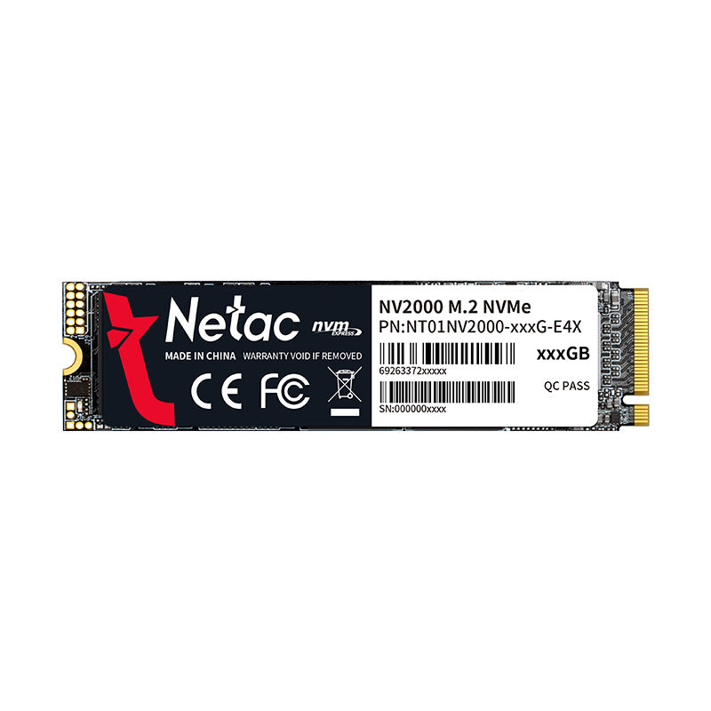 Netac NV2000 512GB M.2 NVMe PCIe 3.0 SSD, 2500 MB/s