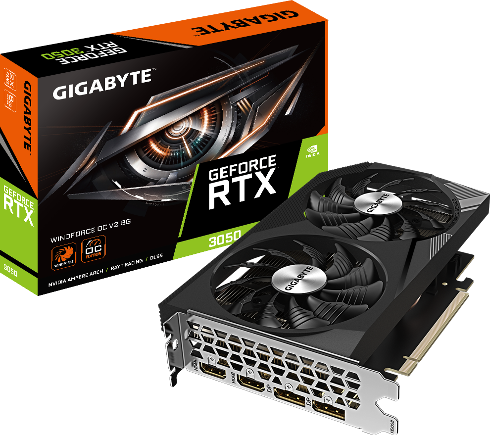 Gigabyte GeForce RTX 3050 WINDFORCE OC V2 videokarta, 8 GB GDDR6