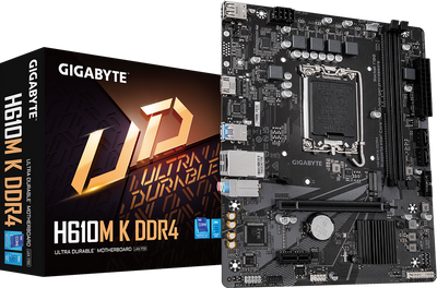 Gigabyte H610M K DDR4 ona plata, LGA1700, Micro-ATX