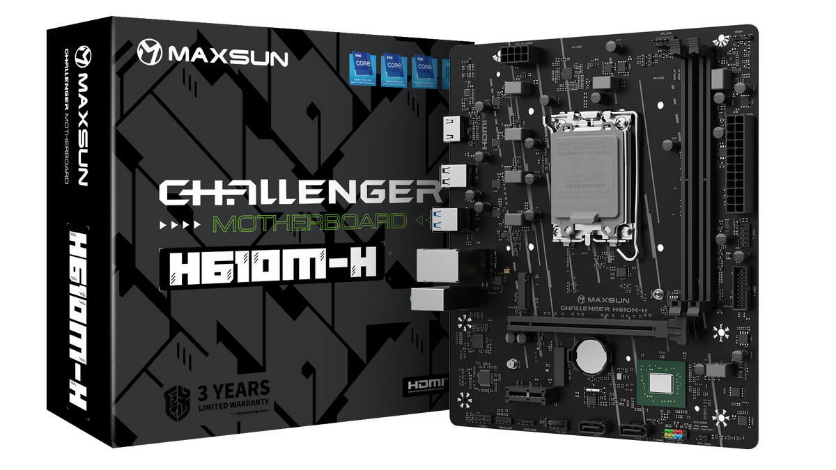 Maxsun Challenger H610M-H V1 DDR4 ona plata, LGA1700, Micro-ATX