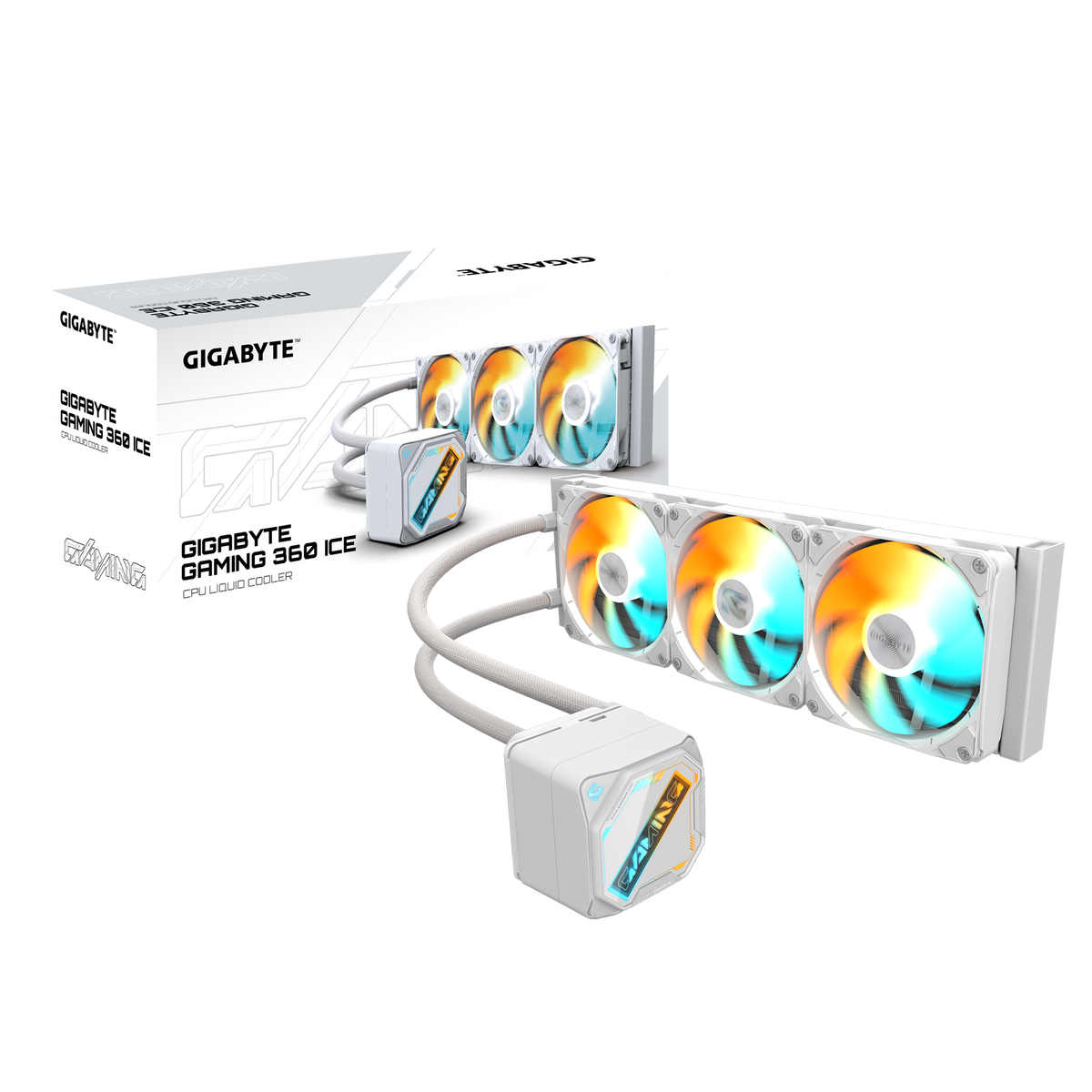 Gigabyte GAMING 360 ICE 360mm ARGB suvli kuler, oq (LGA1851/AM5)