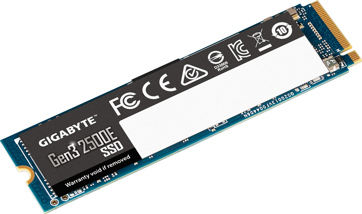 Gigabyte Gen3 2500E 500GB M.2 NVMe SSD, PCIe 3.0, 2300 MB/s