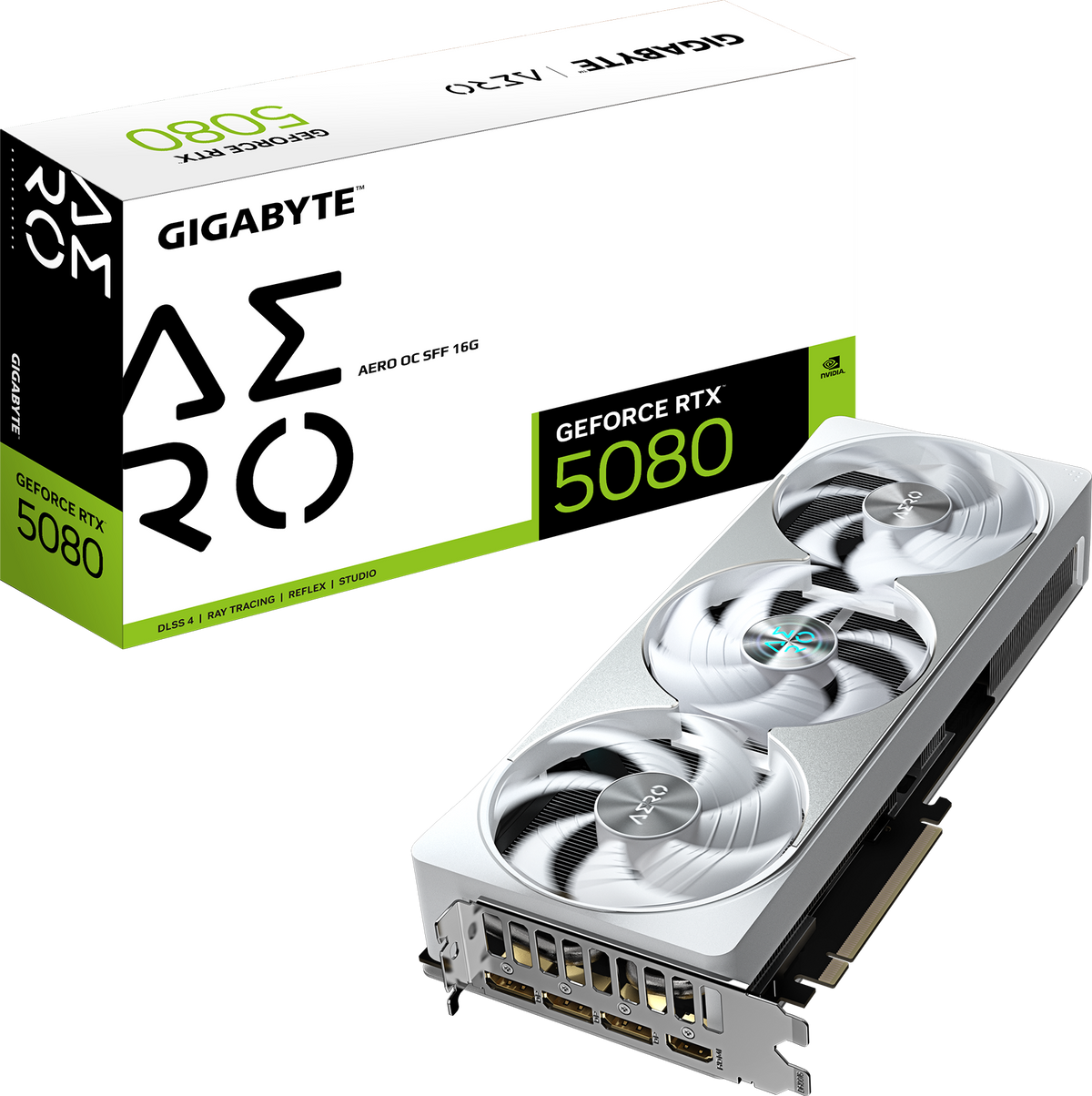 Gigabyte GeForce RTX 5080 AERO OC videokarta, 16 GB GDDR7, oq rang
