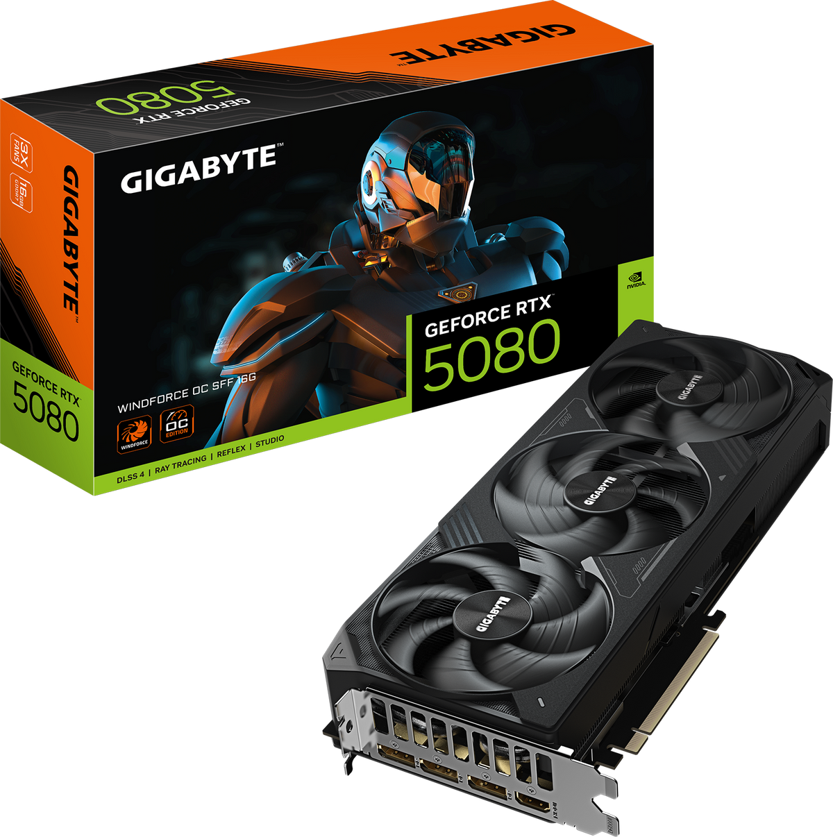 Gigabyte GeForce RTX 5080 WINDFORCE OC videokarta, 16 GB GDDR7