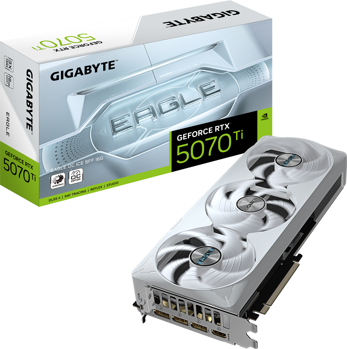 Gigabyte GeForce RTX 5070 Ti EAGLE OC ICE videokarta, 16 GB GDDR7, oq rang