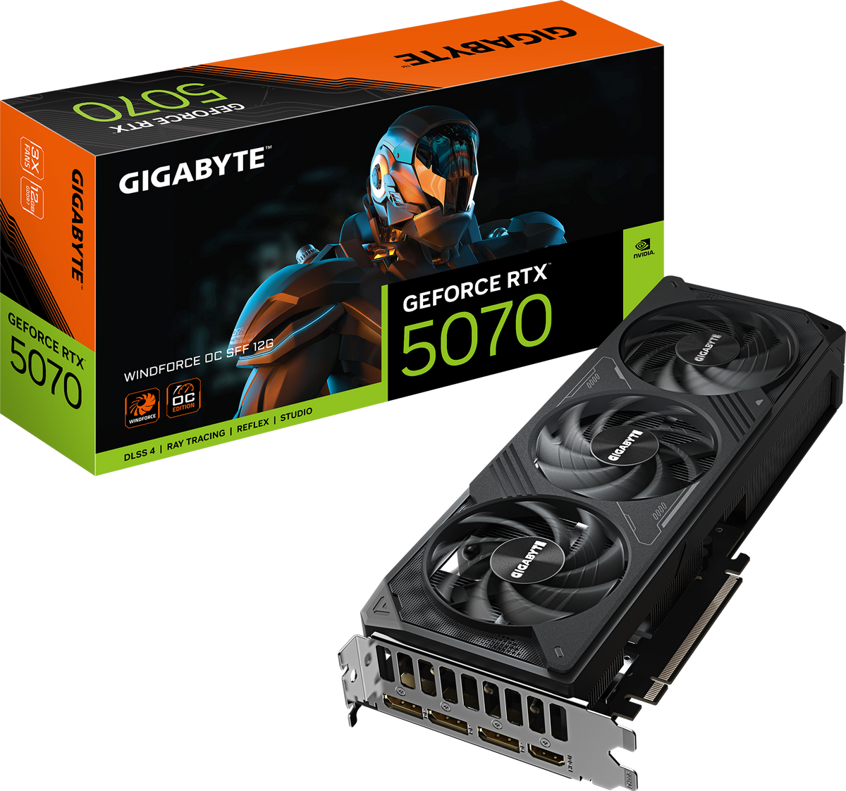 Gigabyte GeForce RTX 5070 WINDFORCE OC videokarta, 12 GB GDDR7