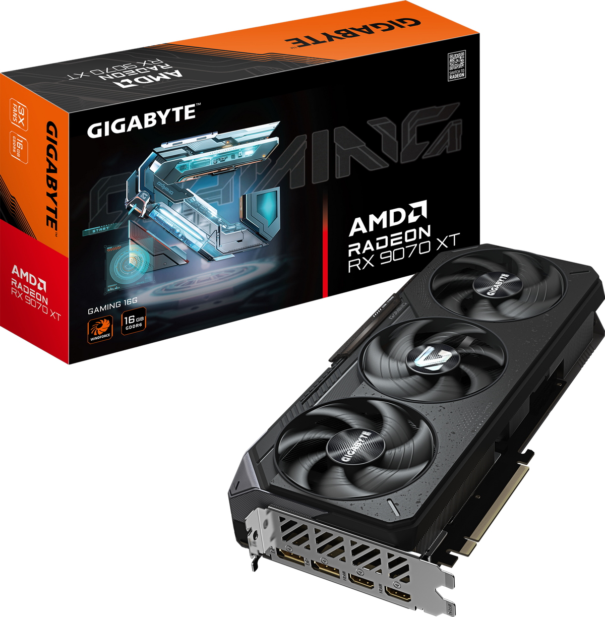 Gigabyte Radeon RX 9070 XT GAMING videokarta, 16 GB GDDR6