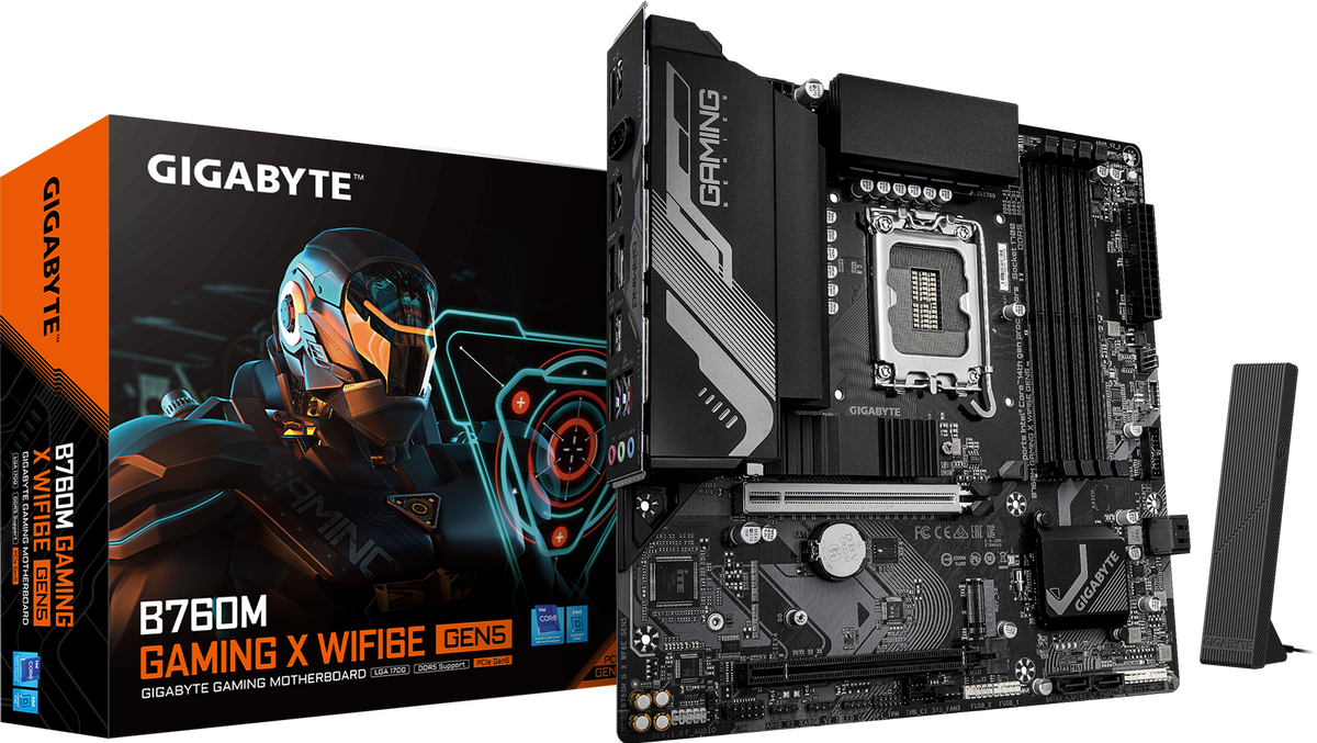 Gigabyte B760M GAMING X WIFI6E GEN5 DDR5 ona plata, LGA1700, Micro-ATX