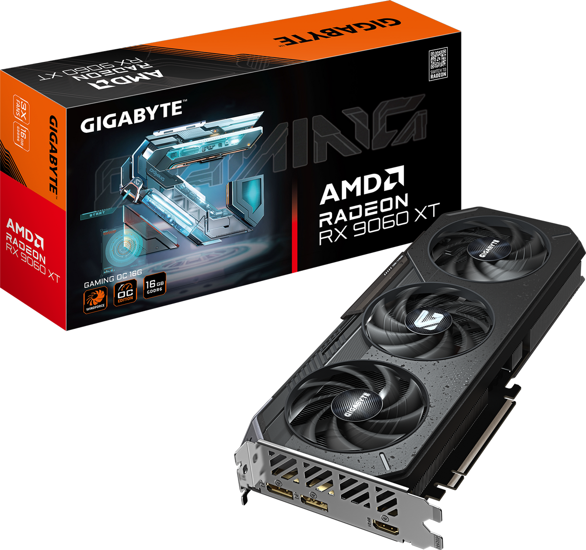 Gigabyte Radeon RX 9060 XT GAMING OC videokarta, 16 GB GDDR6