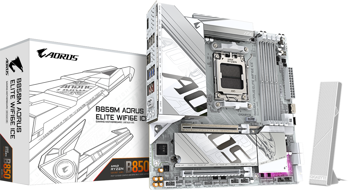 Gigabyte B850M AORUS ELITE WIFI6E ICE DDR5 ona plata, AM5, oq rang, Micro-ATX