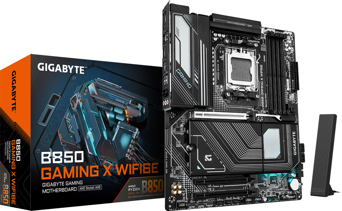 Gigabyte B850 GAMING X WIFI6E DDR5 ona plata, AM5, 3 ta M.2, ATX