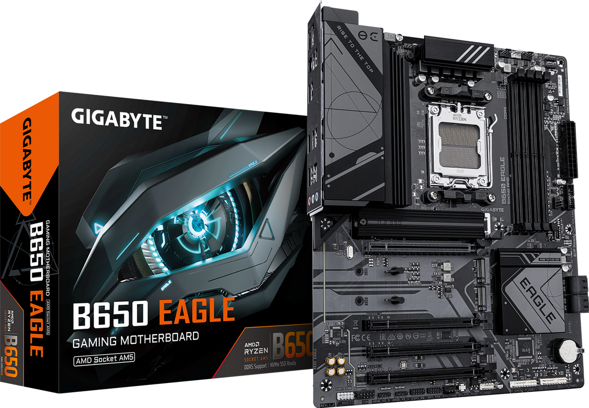 Gigabyte B650 EAGLE DDR5 ona plata, AM5, 3 ta M.2, ATX