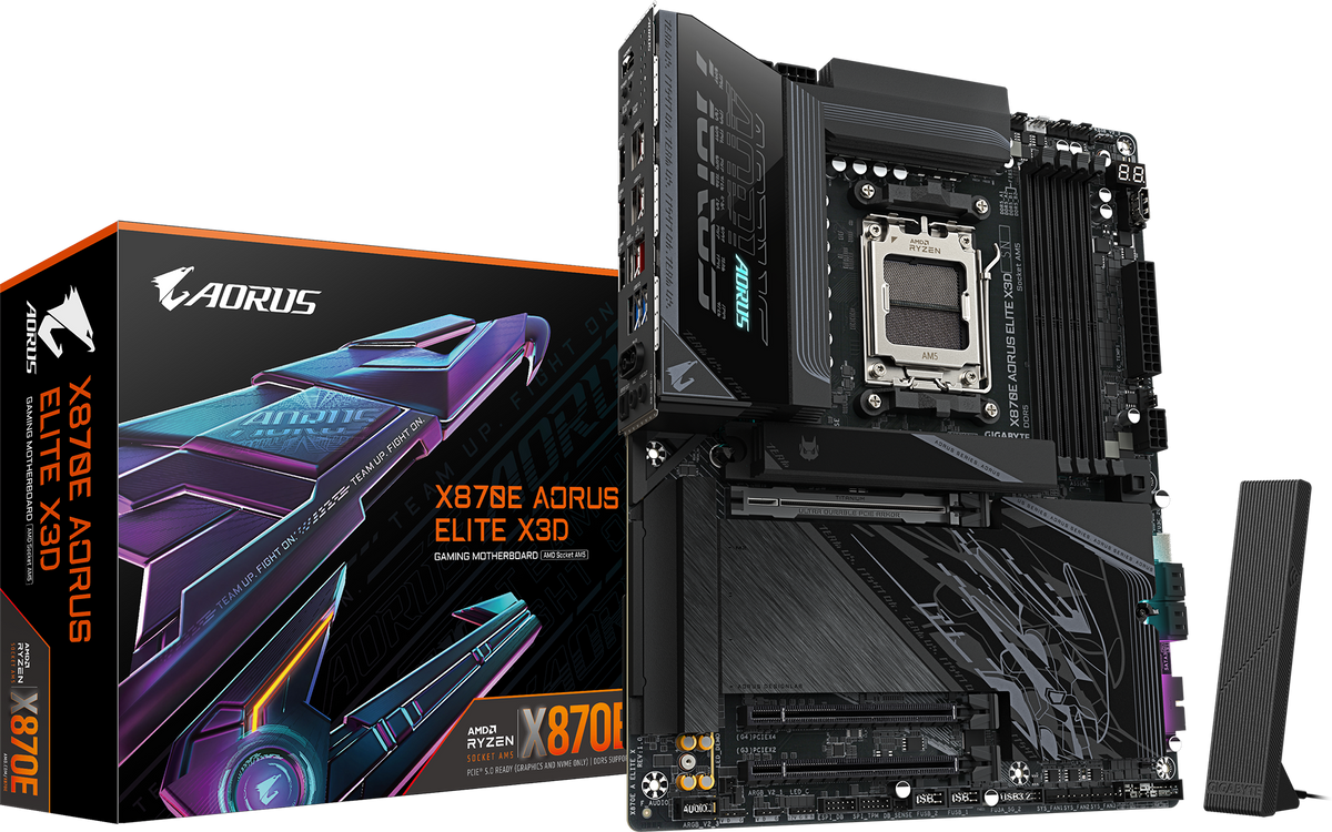 Gigabyte X870E AORUS ELITE X DDR5 ona plata, AM5, 4 ta M.2, 5G LAN, ATX