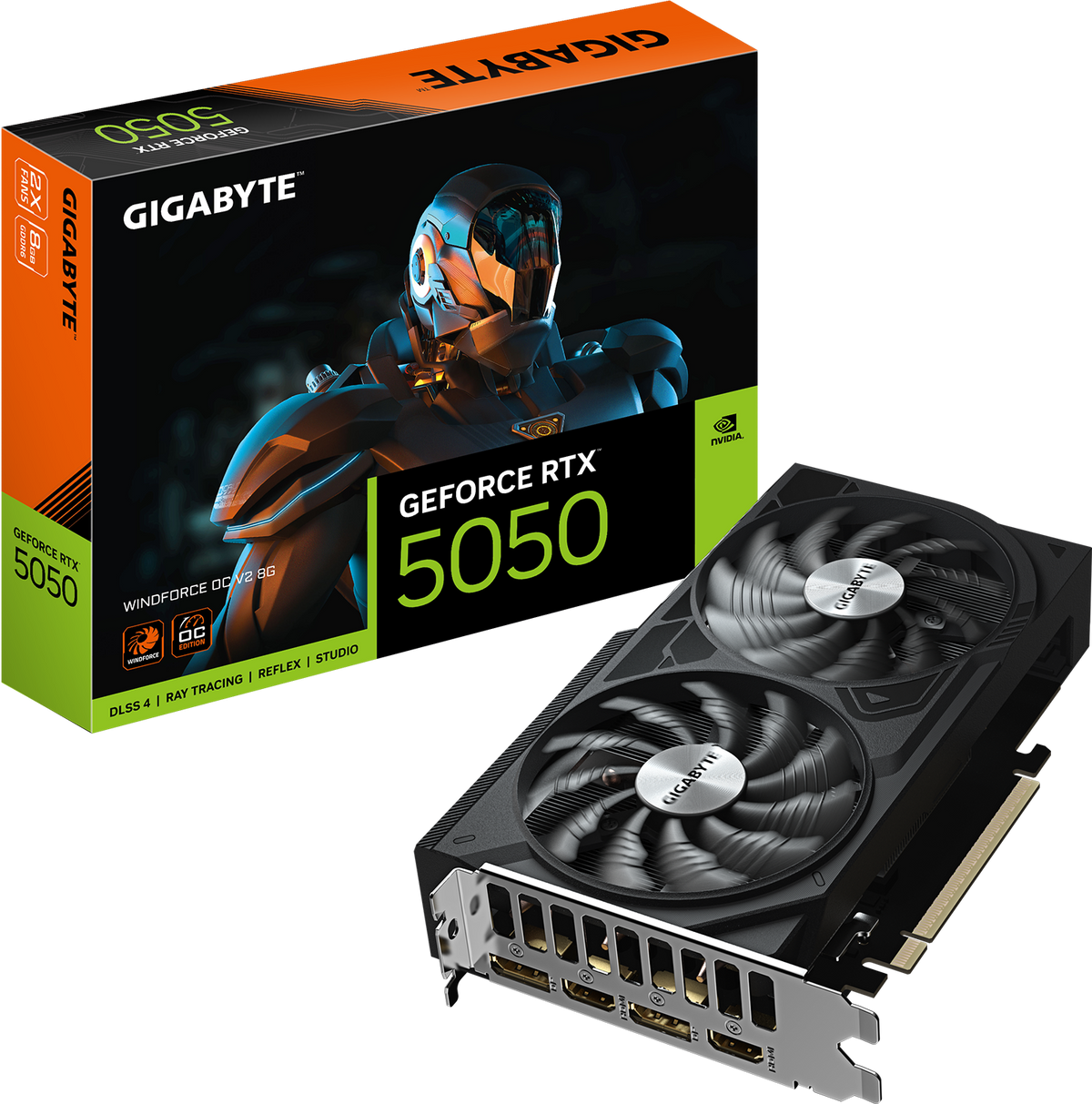 Gigabyte GeForce RTX 5050 WINDFORCE OC V2 videokarta, 8 GB GDDR6