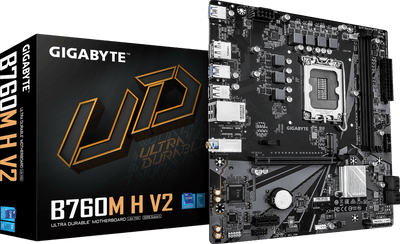 Gigabyte B760M H V2 DDR5 ona plata, LGA1700, oldida Type-C, Micro-ATX