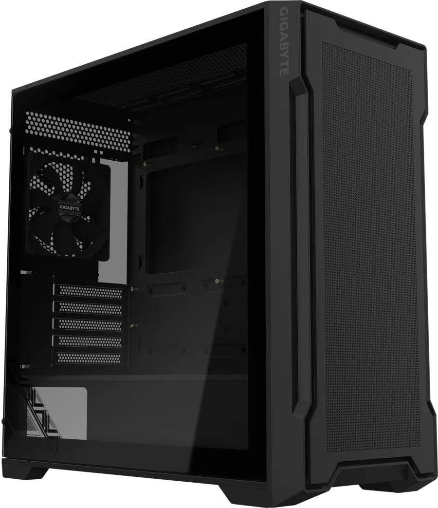 Gigabyte C102 GLASS qora Micro-ATX korpus, shaffof shishali yon panel