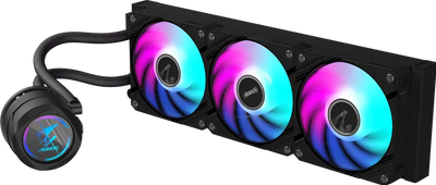 Gigabyte AORUS WATERFORCE II 360 qora suvli kuler, 3 ta ARGB kuler
