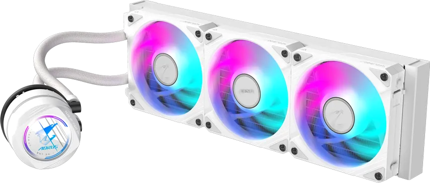 Gigabyte AORUS WATERFORCE II 360 ICE oq suvli kuler, 3 ta ARGB kuler