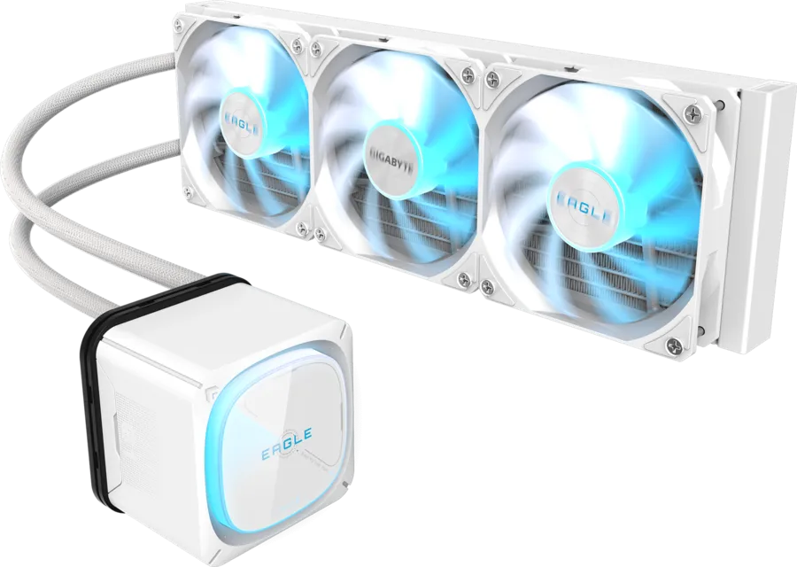 Gigabyte EAGLE 360 ICE oq suvli kuler, 3 ta 120mm ARGB kuler