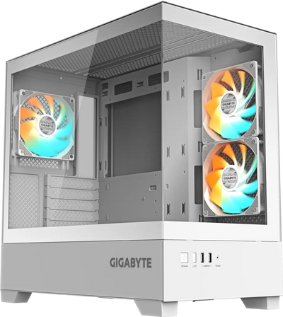 Gigabyte C201 PANORAMIC ICE oq korpus, panoramali shisha va ARGB kulerlar