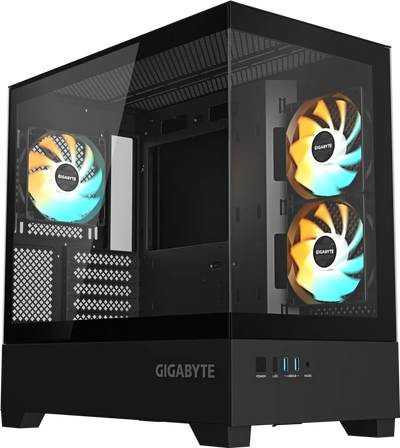 Gigabyte C201 PANORAMIC qora korpus, 270 daraja panoramali shisha va ARGB kulerlar