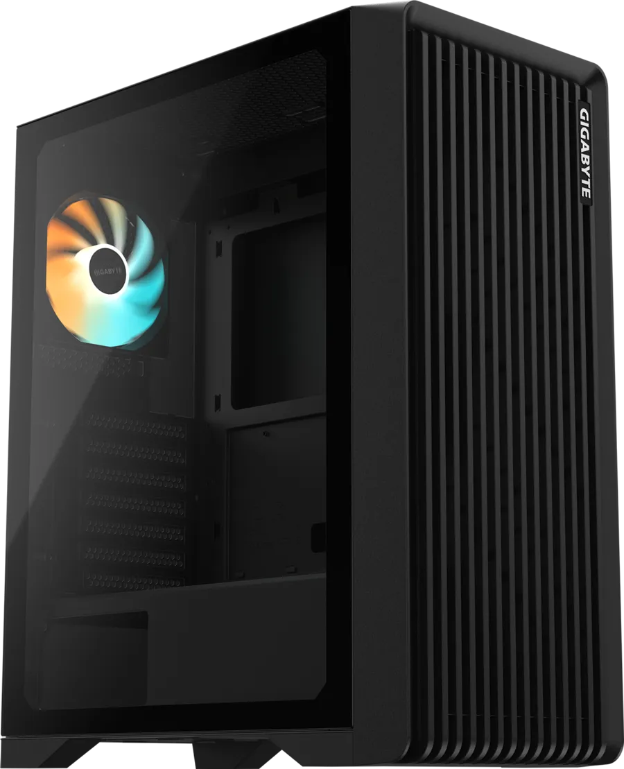 Gigabyte C103 GLASS qora ATX korpus, shaffof shishali yon panel