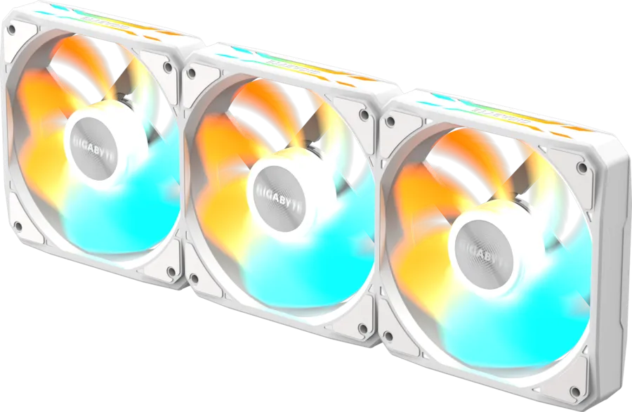 Gigabyte EZ CHAIN RVS FAN 120 ICE oq teskari parrakli ARGB kuler to'plami