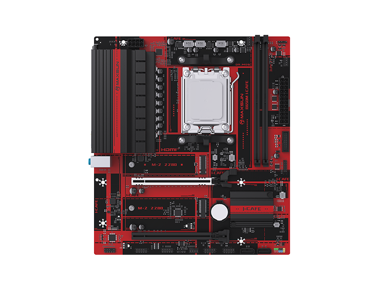 Maxsun B650M I-CAFE DDR5 ona plata, AM5, PCIe 5.0, Micro-ATX