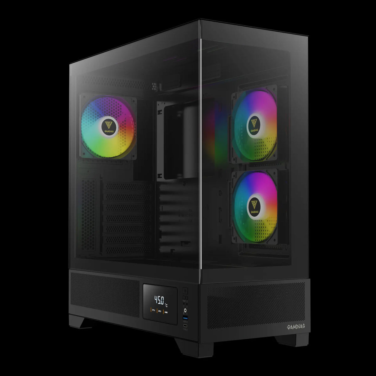 Gamdias ATLAS M1 qora ATX korpus