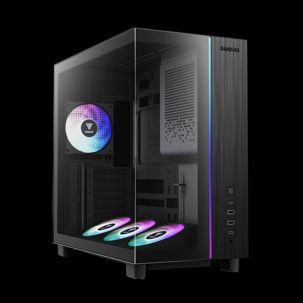 Gamdias ATLAS M4 qora ATX korpus