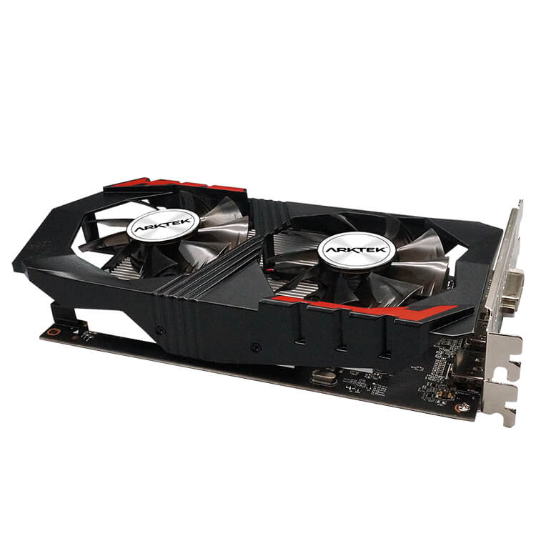 Arktek GTX 1050 Ti videokarta, ikkita ventilyatorli sovutish