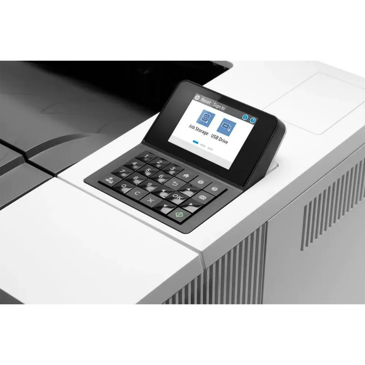 HP LaserJet Enterprise M507dn A4 lazerli printer — yon tomondan