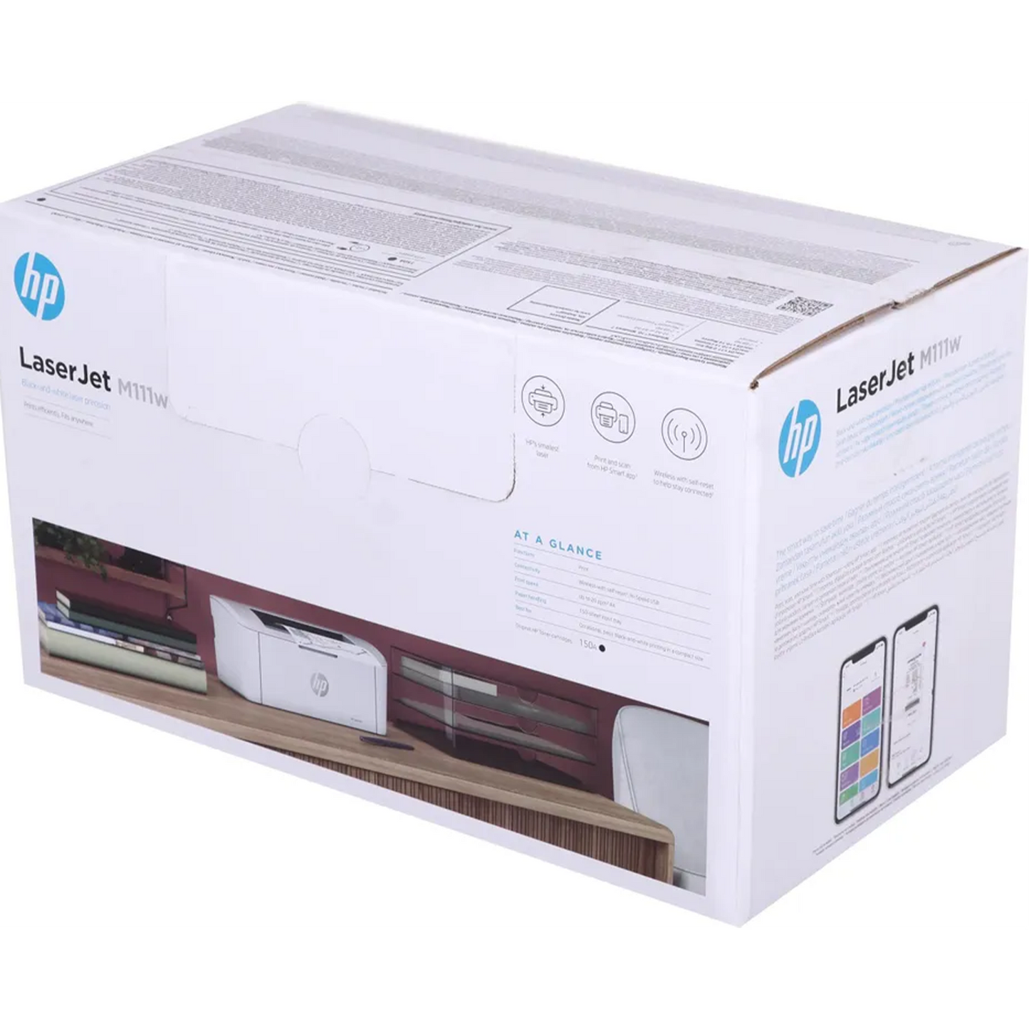 HP LaserJet M111w A4 lazerli printer — qadoqda
