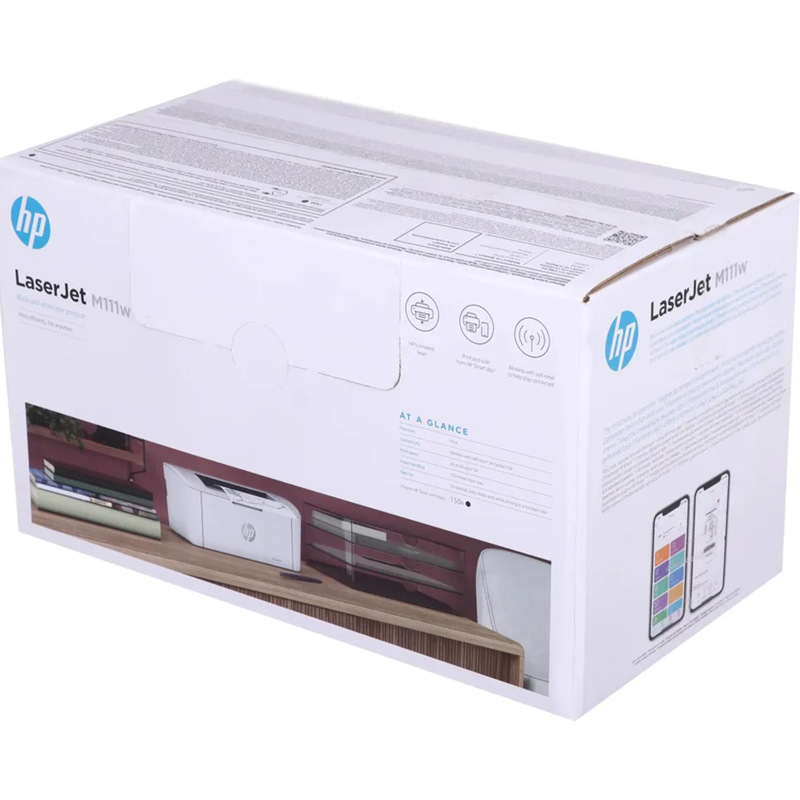 HP LaserJet M111w A4 lazerli printer — qadoqda
